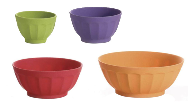 4pcs Eco Friendly Bamboo Wooden Salad Bowl