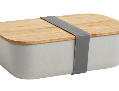 Eco Bamboo Bento Box With Inserted Silicone Strap